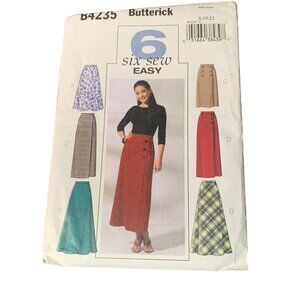 Butterick B4235 Misses Skirts Pattern Sizes 8 10 12 Long & Midi Lengths uncut